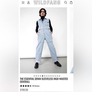Wildfang Denim Sleeveless Coveralls / Jumpsuit